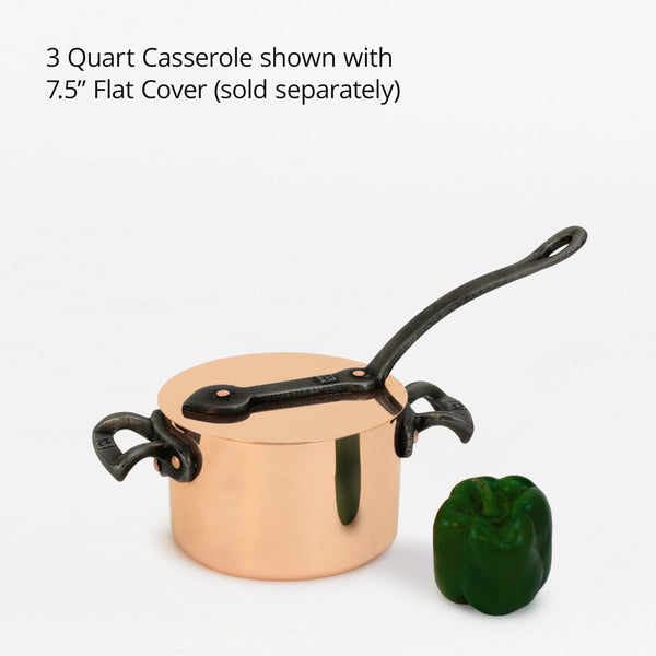 The 3 Quart Small Casserole – Brooklyn Copper Cookware